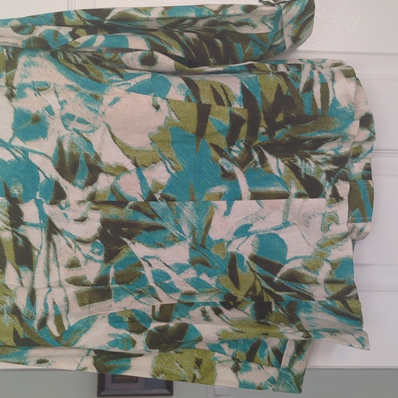 R.Q.T. Floral Button-Up, Linen Blend, 3/4 Sleeves Blazer/Jacket PXL - Picture 7 of 12